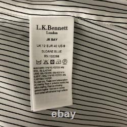 LK Bennett 8 jacket bay blue double breasted Sloane wool blend stretch boxy new