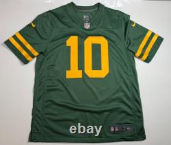 Large Jordan Love #10 Nike Game Jersey Color Rush Green Bay Packers Authentic