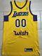 Los Angeles Lakers South Bay Game Issued Nike Yellow Jersey Size 50 #00 Blank