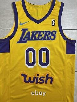 Los Angeles Lakers South Bay Game Issued Nike Yellow Jersey Size 50 #00 Blank