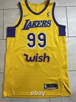 Los Angeles Lakers South Bay Game Issued Nike Yellow Jersey Size 50 #99