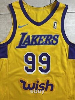 Los Angeles Lakers South Bay Game Issued Nike Yellow Jersey Size 50 #99