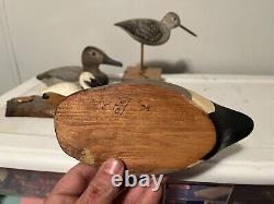Lot Of 6 Vintage Newport, New Jersey Signed Duck Decoys Shorebirds Delaware Bay
