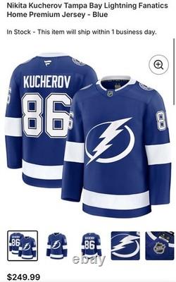 Men's 50 Nikita Kucherov Tampa Bay Lightning Fanatics Home Premium Jersey Blue