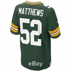 Men's Nike NFL Green Bay Packers Clay Matthews ELITE Home Jersey Size 52 XXLarge