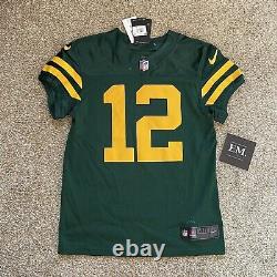 Men's Size 40 Aaron Rodgers Throwback Green Bay Packers Nike Vapor Elite Jersey