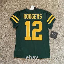 Men's Size 40 Aaron Rodgers Throwback Green Bay Packers Nike Vapor Elite Jersey