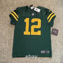 Men's Size 44 Aaron Rodgers Throwback Green Bay Packers Nike Vapor Elite Jersey