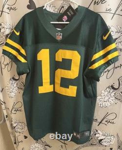 Men's Size 44 Aaron Rodgers Throwback Green Bay Packers Nike Vapor Elite Jersey