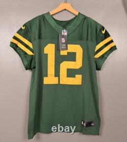 Men's Size 44 Aaron Rodgers Throwback Green Bay Packers Nike Vapor Elite Jersey