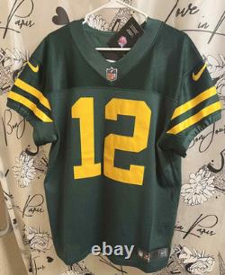 Men's Size 44 Aaron Rodgers Throwback Green Bay Packers Nike Vapor Elite Jersey