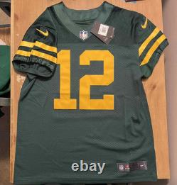 Men's Size 44 Aaron Rodgers Throwback Green Bay Packers Nike Vapor Elite Jersey