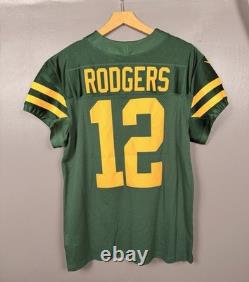 Men's Size 44 Aaron Rodgers Throwback Green Bay Packers Nike Vapor Elite Jersey
