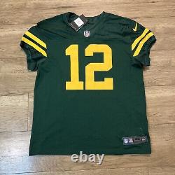 Men's Size 48 Aaron Rodgers Throwback Green Bay Packers Nike Vapor Elite Jersey