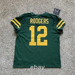 Men's Size 52 Aaron Rodgers Throwback Green Bay Packers Nike Vapor Elite Jersey