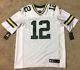 Mens Nike Nfl Aaron Rodgers Green Bay Packers Elite White Jersey Size 48 Nwt