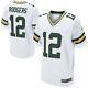 Mens (sz 40) Green Bay Packers Aaron Rodgers Nike White Elite Jersey
