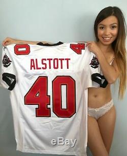 Mike Alstott Tampa Bay Buccaneers white Reebok authentic 2002 game model jersey