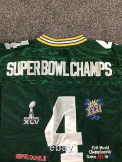 Mitchell Ness Green Bay Packers #4, Throwback SuperBowl Champs Jersey XL