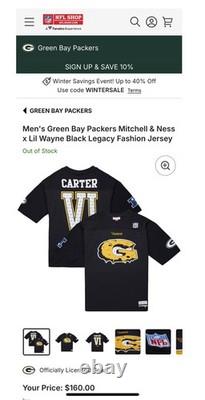 Mitchell & Ness Lil Wayne Green Bay Packers Jersey Size Large New With Tags