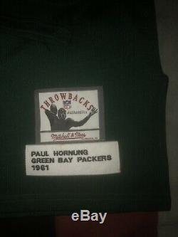 Mitchell & Ness Paul Hornung Green Bay Packers Throwback Jersey SZ 48. NWT. XL L