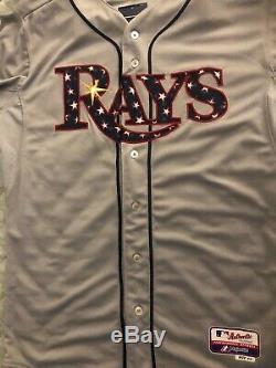 Mlb Tampa Bay Rays Jersey Star & Stripes 4th July Cool Base Authentic Men 44 Lg