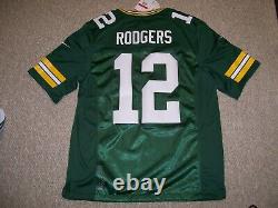 NEW $175 Stitched NIKE Med Aaron Rodgers Green Bay Packers NFL Jersey Throwback