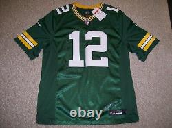 NEW $175 Stitched NIKE Med Aaron Rodgers Green Bay Packers NFL Jersey Throwback