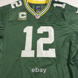 NEW Aaron Rodgers Nike On Field Green Bay Packers Captain Limited NFL Jersey 48