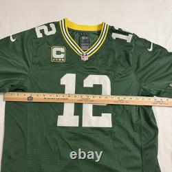 NEW Aaron Rodgers Nike On Field Green Bay Packers Captain Limited NFL Jersey 48