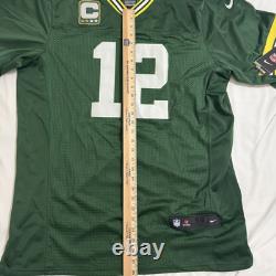 NEW Aaron Rodgers Nike On Field Green Bay Packers Captain Limited NFL Jersey 48