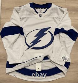 NEW Adidas MiC Team Issue Authentic NHL Tampa Bay Lightning White Jersey Size 54