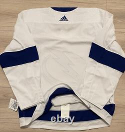 NEW Adidas MiC Team Issue Authentic NHL Tampa Bay Lightning White Jersey Size 54