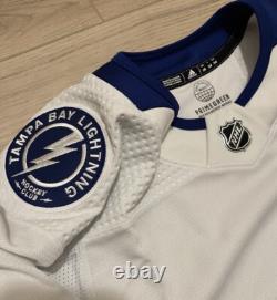 NEW Adidas MiC Team Issue Authentic NHL Tampa Bay Lightning White Jersey Size 54