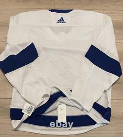 NEW Adidas MiC Team Issue Authentic NHL Tampa Bay Lightning White Jersey Size 56
