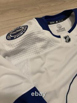 NEW Adidas MiC Team Issue Authentic NHL Tampa Bay Lightning White Jersey Size 56