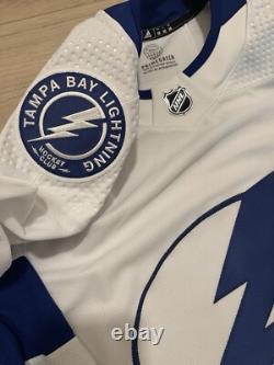 NEW Adidas MiC Team Issue Authentic NHL Tampa Bay Lightning White Jersey Size 56