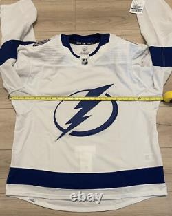 NEW Adidas MiC Team Issue Authentic NHL Tampa Bay Lightning White Jersey Size 56