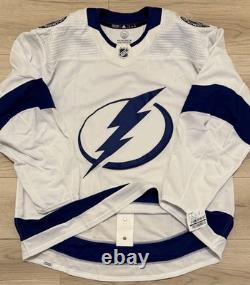 NEW Adidas MiC Team Issue Authentic NHL Tampa Bay Lightning White Jersey Size 58