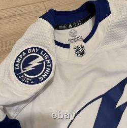 NEW Adidas MiC Team Issue Authentic NHL Tampa Bay Lightning White Jersey Size 58