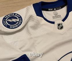 NEW Adidas MiC Team Issue Authentic NHL Tampa Bay Lightning White Jersey Size 60