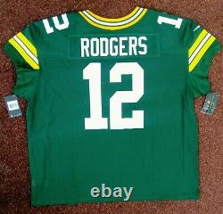 NEW Green Bay Packers Aaron Rodgers Nike Elite Jersey Stitched Size 56