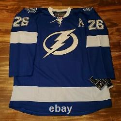NEW RARE Reebok Martin St Louis Tampa Bay Lightning NHL Hockey Jersey Blue Sz 56