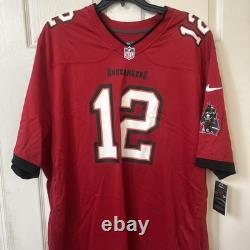 NEW Tampa Bay Buccaneers Tom Brady Jersey #12 Red ON FIELD Nike XL New $130