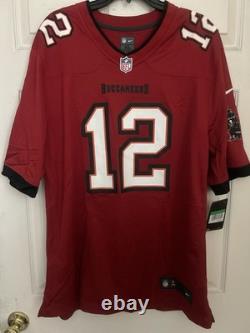 NEW Tampa Bay Buccaneers Tom Brady Jersey #12 Red ON FIELD Nike XL New $130