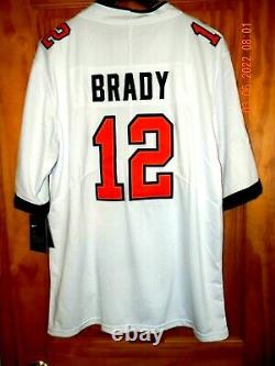 NEW WITH TAGS TOM BRADY TAMPA BAY BUCS White Football Jersey, Size LARGE