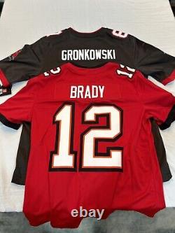 NFL Brady & Gronkowski Tampa Bay Buccaneers Nike Mens Jersey L Combo Red/Pewter