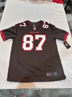 NFL Brady & Gronkowski Tampa Bay Buccaneers Nike Mens Jersey L Combo Red/Pewter