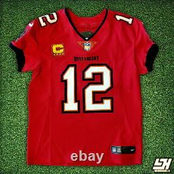 NFL Tom Brady Tampa Bay Buccaneers Elite Authentic Captain Red 44 Jersey Nwt