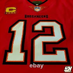 NFL Tom Brady Tampa Bay Buccaneers Elite Authentic Captain Red 44 Jersey Nwt